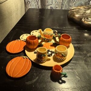 Vintage miniature Halloween tea set